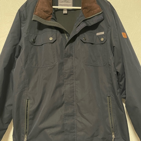 Rugged Elements Outwear Men’s XL Navy Blue Jacket Fleece Lined w/ Hood - Picture 1 of 8